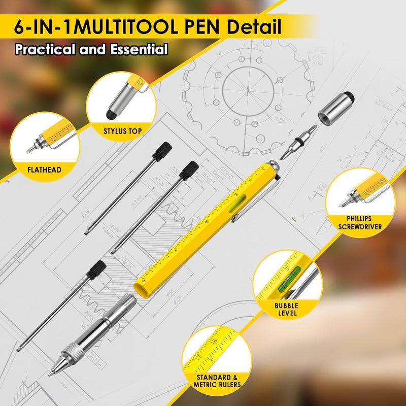 WERMARS Gifts for Men,Stocking Stuffers for Men Gifts,6 in 1 Multitool Pen, Christmas Gadgets Gifts for Dad from Kids, Birthday Gift for Him,Gifts for Adults Husband, Boyfriend, Grandpa - Image 3